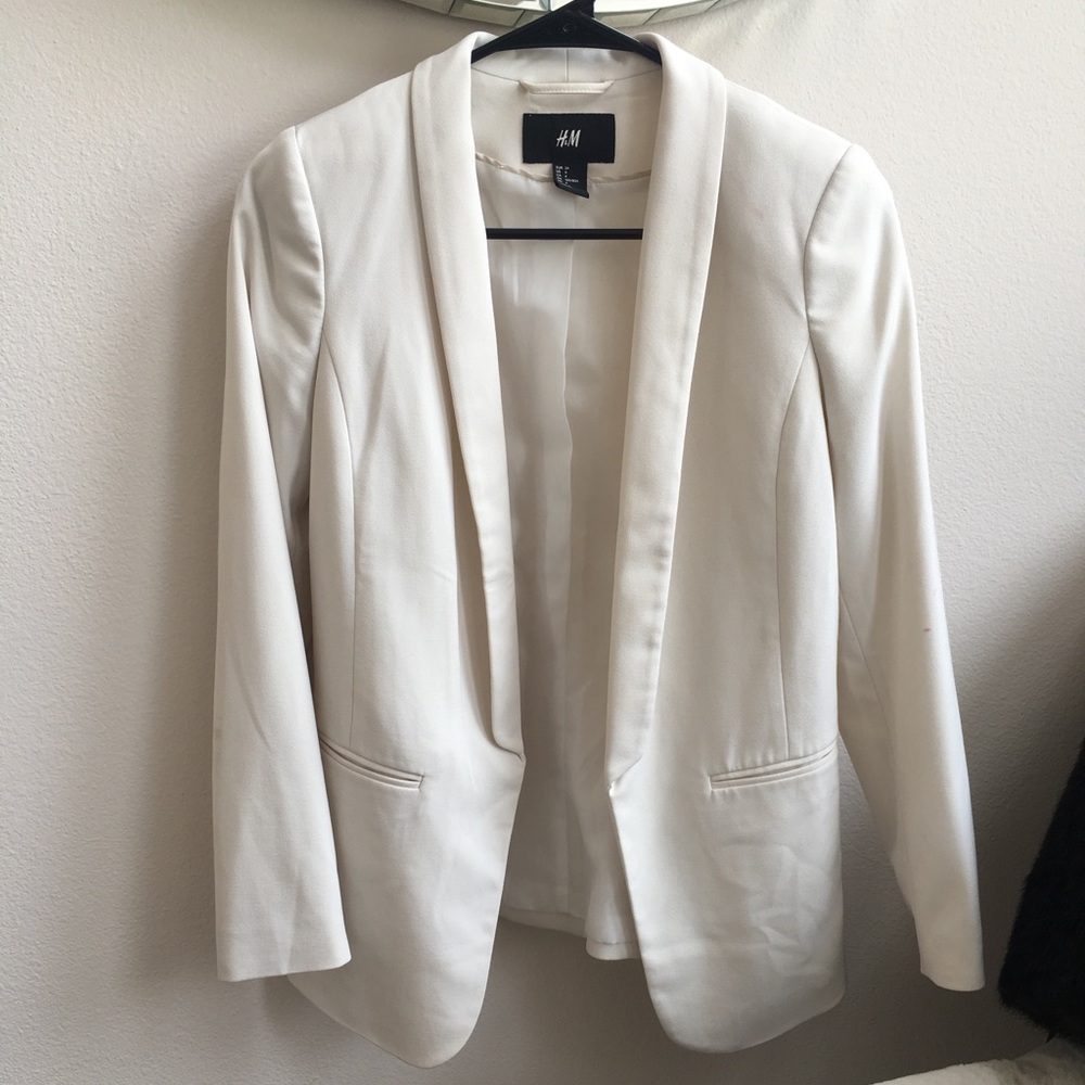 H&M white blazer